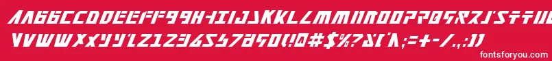 FalconheadCondensedItalic Font – White Fonts on Red Background