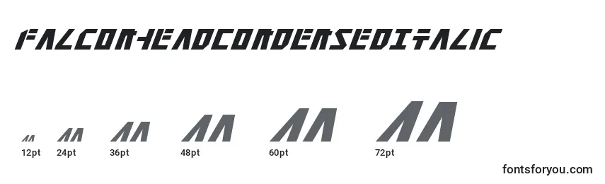 FalconheadCondensedItalic Font Sizes