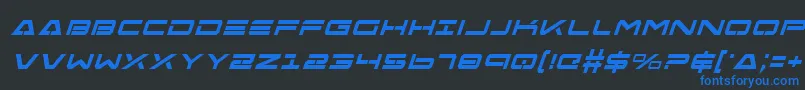 FreeAgentBoldItalicフォントについての詳細 フォントFreeAgentBoldItalic – 黒い背景に青い文字