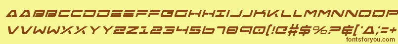 FreeAgentBoldItalic-Schriftart – Braune Schriften auf gelbem Hintergrund