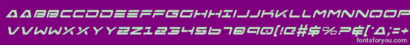 FreeAgentBoldItalic Font – Green Fonts on Purple Background