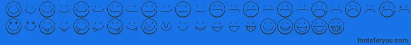 fuente Smileyface – Fuentes Negras Sobre Fondo Azul