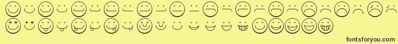 Smileyface Font – Black Fonts on Yellow Background