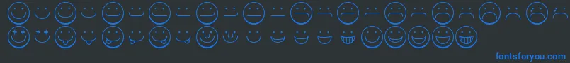 fuente Smileyface – Fuentes Azules Sobre Fondo Negro