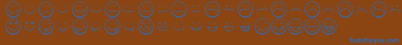 Smileyface Font – Blue Fonts on Brown Background