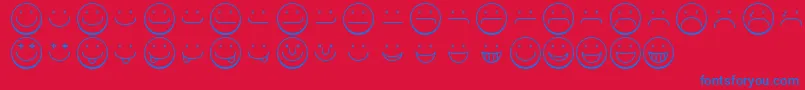 Police Smileyface – polices bleues sur fond rouge