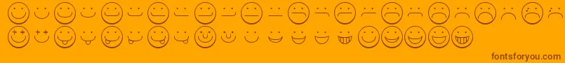 フォントSmileyface – オレンジの背景に茶色のフォント