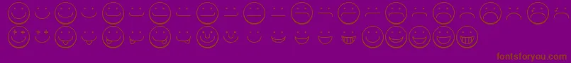 Police Smileyface – polices brunes sur fond violet