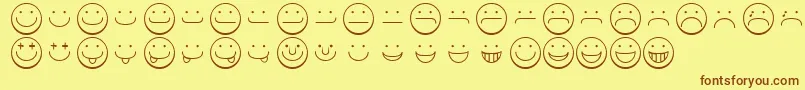 Шрифт Smileyface – коричневые шрифты на жёлтом фоне