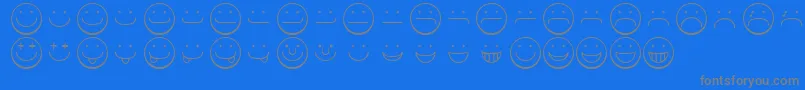 Smileyface Font – Gray Fonts on Blue Background