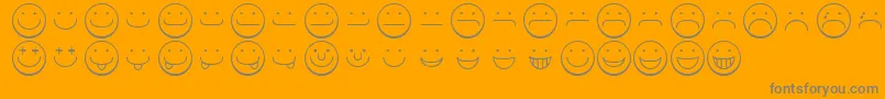 fuente Smileyface – Fuentes Grises Sobre Fondo Naranja