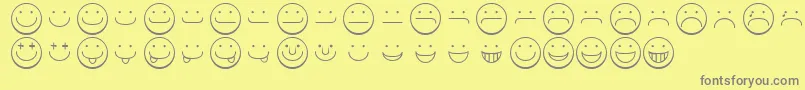 Smileyface Font – Gray Fonts on Yellow Background