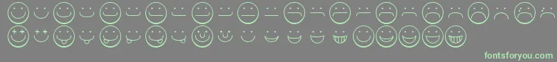 フォントSmileyface – 灰色の背景に緑のフォント