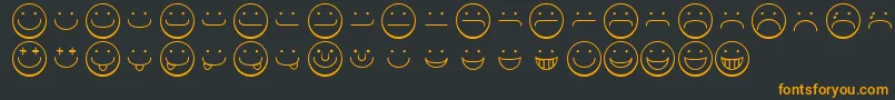 Fonte Smileyface – fontes laranjas em um fundo preto