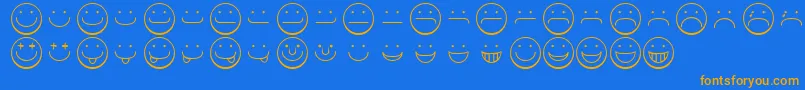 Fonte Smileyface – fontes laranjas em um fundo azul