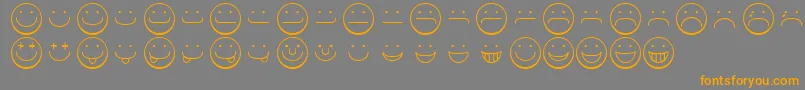 Smileyface-Schriftart – Orangefarbene Schriften auf grauem Hintergrund