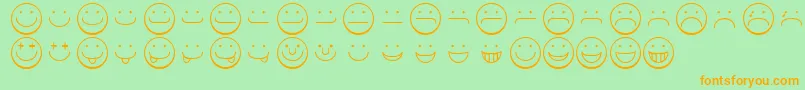 Smileyface Font – Orange Fonts on Green Background