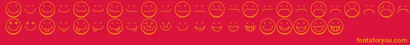 フォントSmileyface – 赤い背景にオレンジの文字