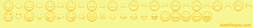 Smileyface Font – Orange Fonts on Yellow Background