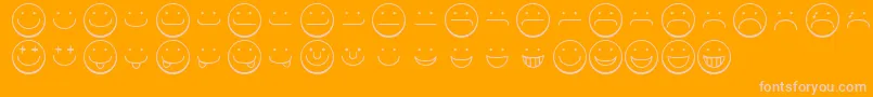 Smileyface Font – Pink Fonts on Orange Background