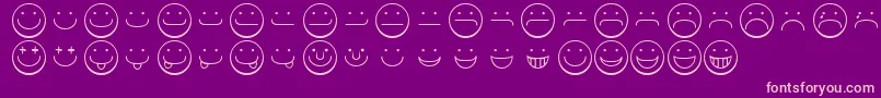 Smileyface Font – Pink Fonts on Purple Background