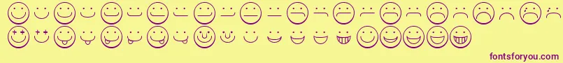 Smileyface Font – Purple Fonts on Yellow Background