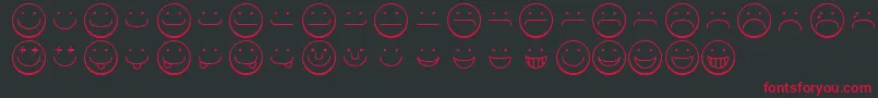 フォントSmileyface – 黒い背景に赤い文字