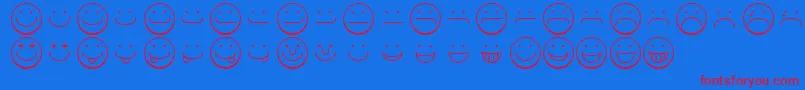 Fonte Smileyface – fontes vermelhas em um fundo azul