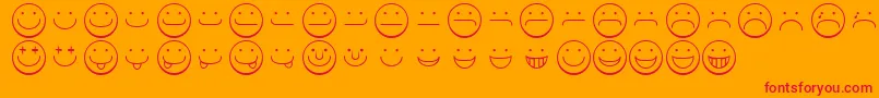 Smileyface Font – Red Fonts on Orange Background