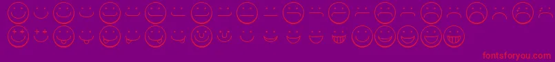 Fonte Smileyface – fontes vermelhas em um fundo violeta