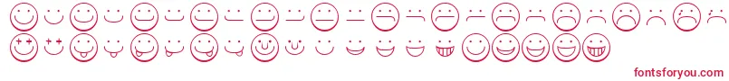 Smileyface-Schriftart – Rote Schriften