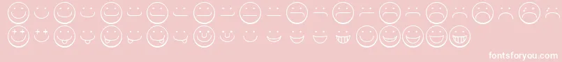 Smileyface-Schriftart – Weiße Schriften auf rosa Hintergrund