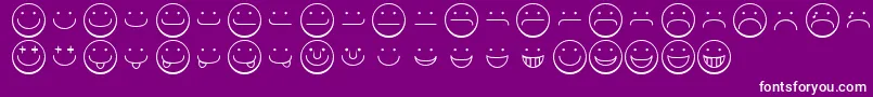 fuente Smileyface – Fuentes Blancas Sobre Fondo Morado