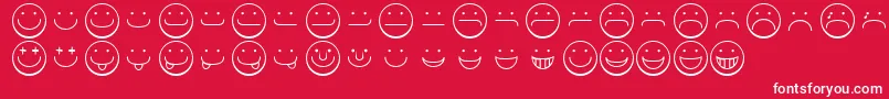 Fonte Smileyface – fontes brancas em um fundo vermelho