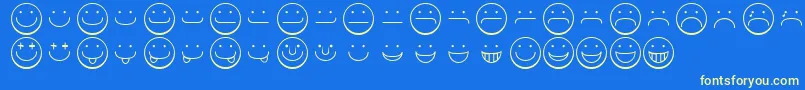 Fonte Smileyface – fontes amarelas em um fundo azul