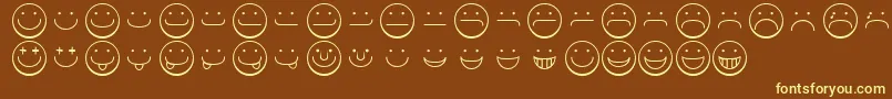 Smileyface Font – Yellow Fonts on Brown Background