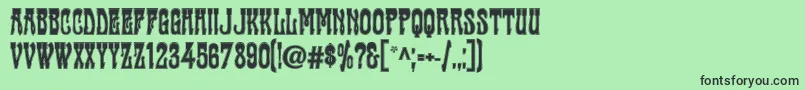 フォントCabac – 緑の背景に黒い文字