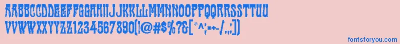 フォントCabac – ピンクの背景に青い文字