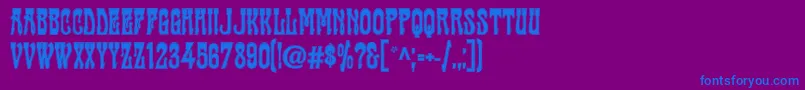Шрифт Cabac – синие шрифты на фиолетовом фоне
