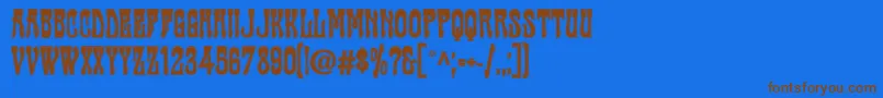 Cabac Font – Brown Fonts on Blue Background