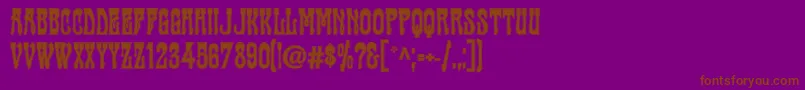 フォントCabac – 紫色の背景に茶色のフォント