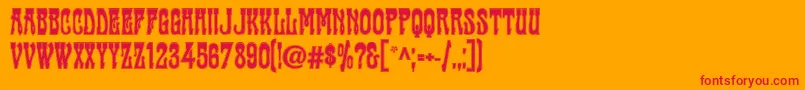 Cabac Font – Red Fonts on Orange Background