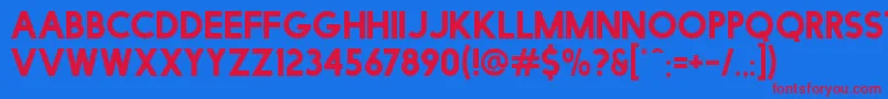 FacileSans Font – Red Fonts on Blue Background