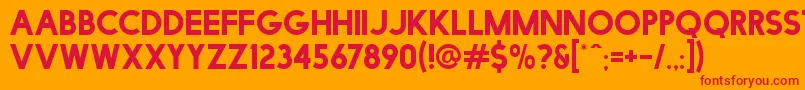 FacileSans Font – Red Fonts on Orange Background
