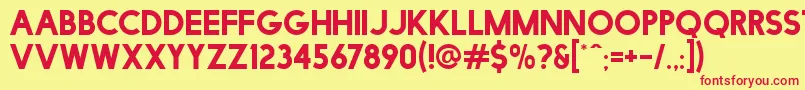 FacileSans Font – Red Fonts on Yellow Background