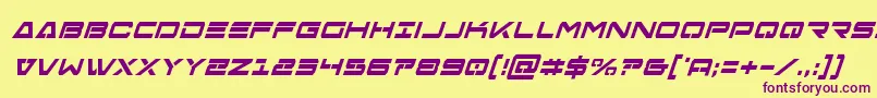 Freeagentboldcondital Font – Purple Fonts on Yellow Background
