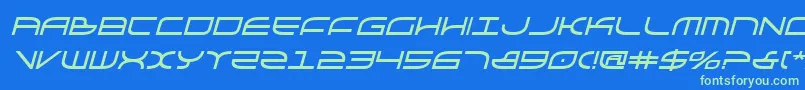Galgabi Font – Green Fonts on Blue Background