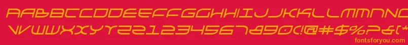 フォントGalgabi – 赤い背景にオレンジの文字