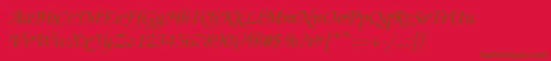 Шрифт InvitationRegular – коричневые шрифты на красном фоне