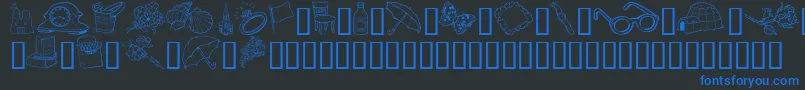 GeGrabBagI Font – Blue Fonts on Black Background